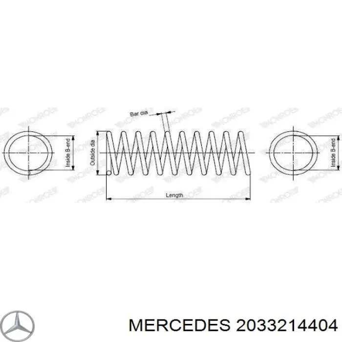 2033214404 Mercedes muelle de suspensión eje delantero