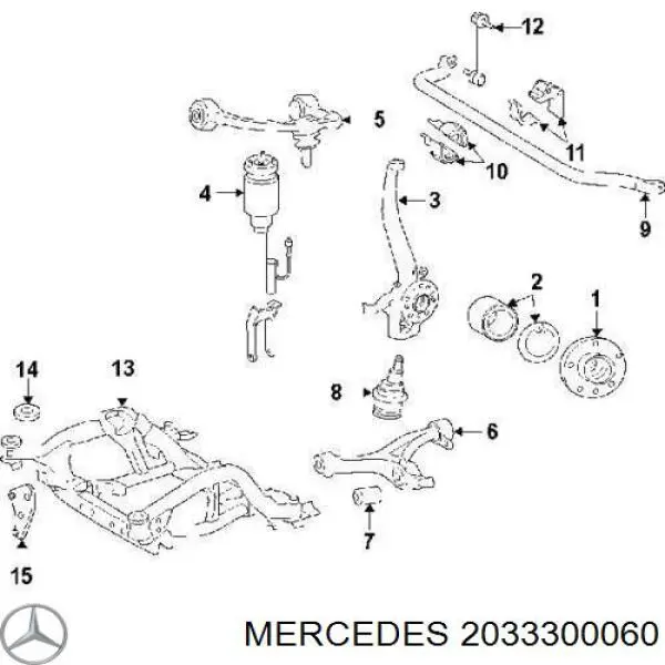 2033300060 Mercedes anillo retén, cubo de rueda delantero