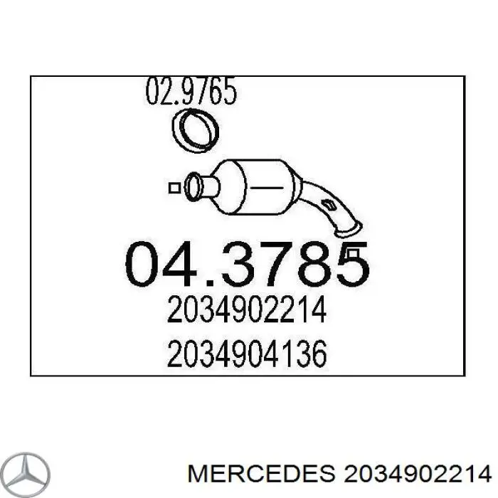 Catalizador Mercedes 2034902214 precio, desde 282,71 EUR