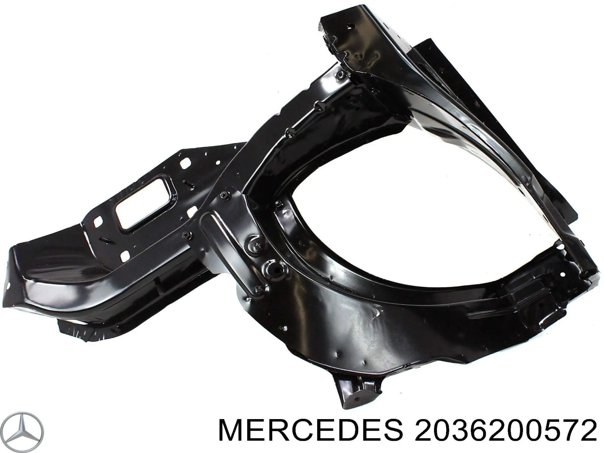 2036200572 Mercedes soporte de radiador izquierdo (panel de montaje para foco)