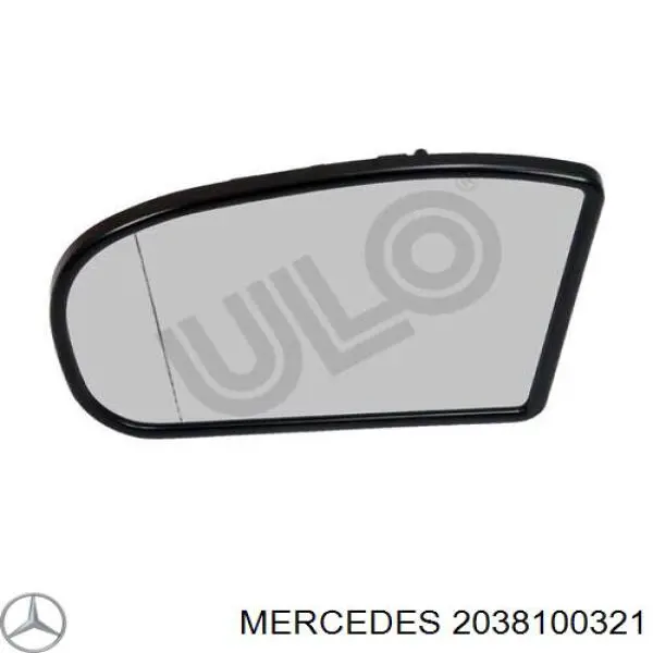 A203810032164 Mercedes Cristal de espejo retrovisor exterior izquierdo