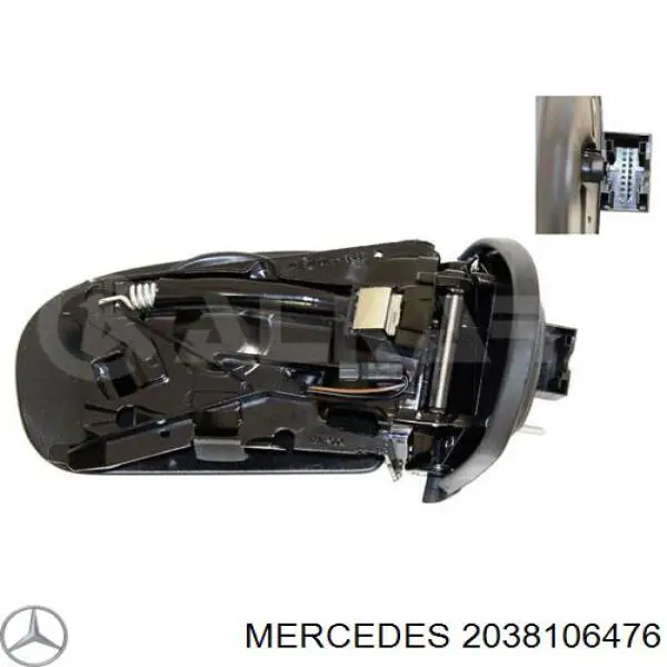 2038100076 Mercedes espejo retrovisor derecho