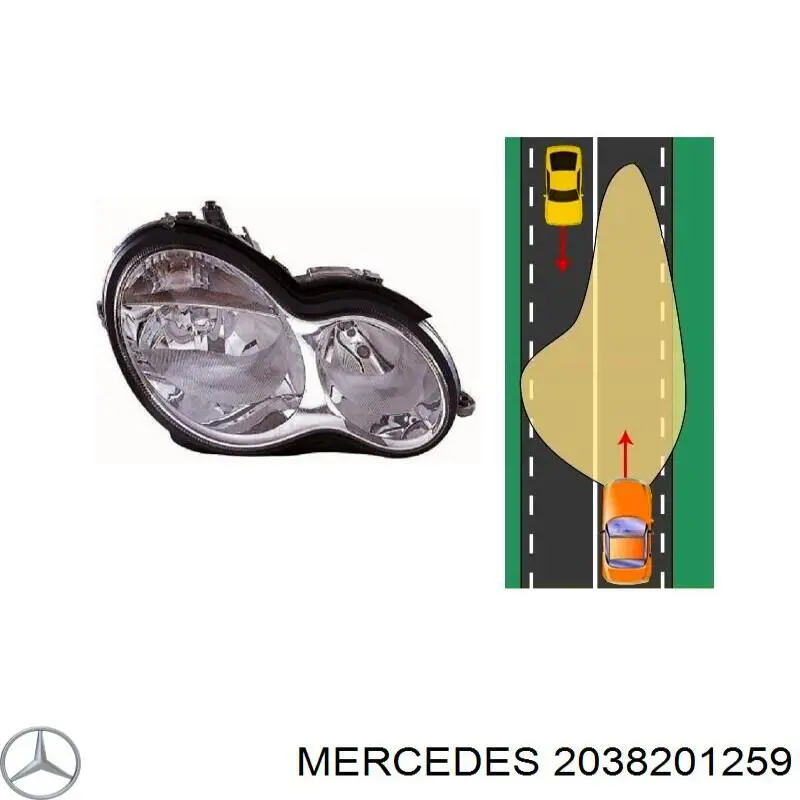 2038201259 Mercedes faro derecho