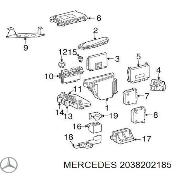 2038202185 Mercedes unidad de confort del portón trasero