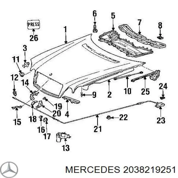 Sensor de apertura de capó Mercedes A2038219251 precio, desde 31,53 EUR
