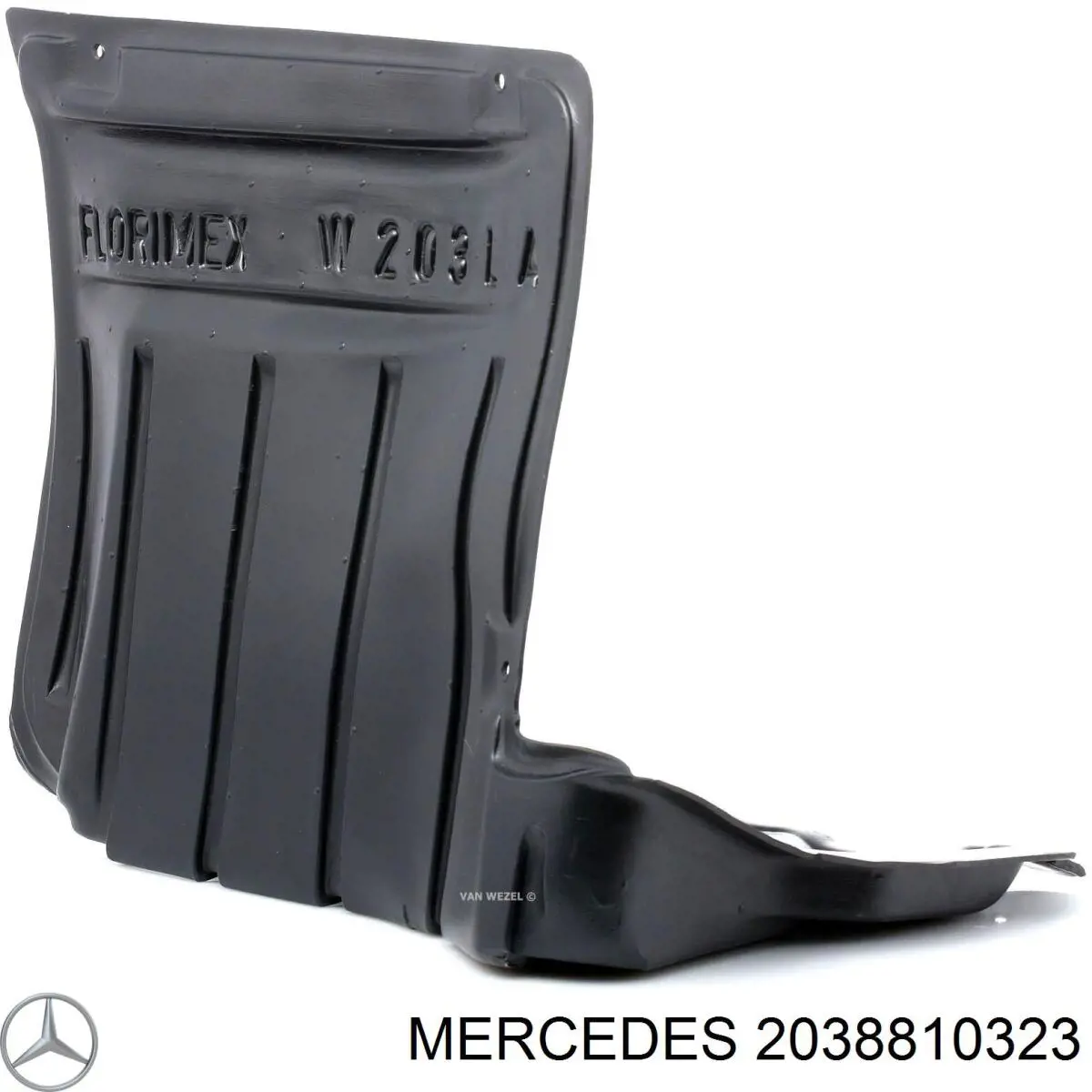 2038810323 Mercedes guardabarros interior, aleta delantera, izquierdo delantero