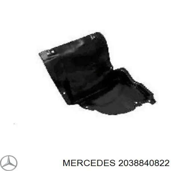 2038840822 Mercedes guardabarros interior, aleta delantera, derecho delantero