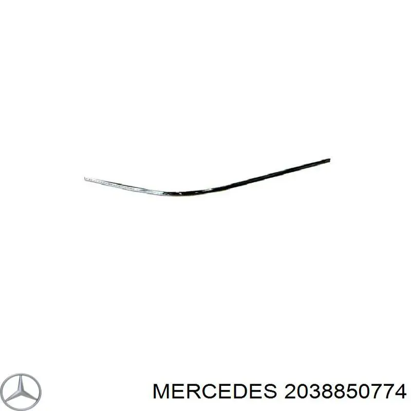 2038850774 Mercedes moldura de parachoques delantero izquierdo