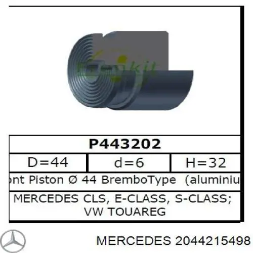 204421549864 Mercedes pinza de freno delantera derecha