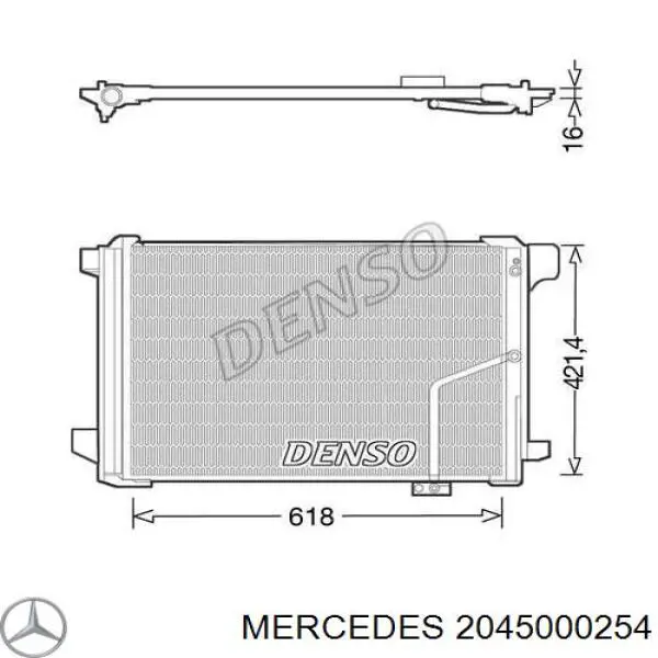 2045000254 Mercedes condensador aire acondicionado