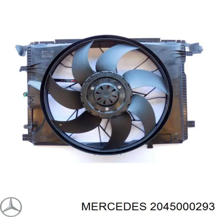 2045000293 Mercedes difusor de radiador, ventilador de refrigeración, condensador del aire acondicionado, completo con motor y rodete