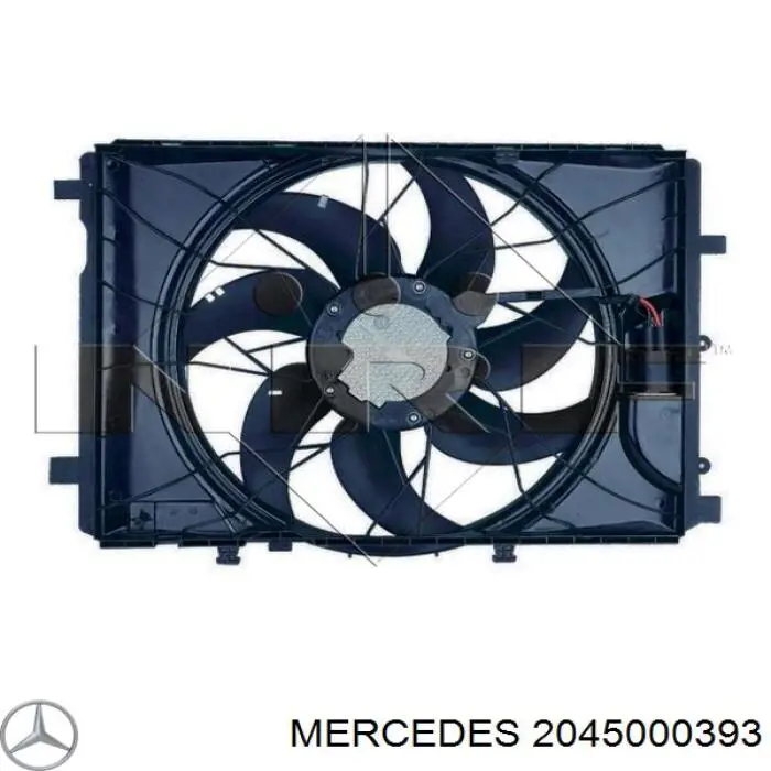 2045000393 Mercedes difusor de radiador, ventilador de refrigeración, condensador del aire acondicionado, completo con motor y rodete