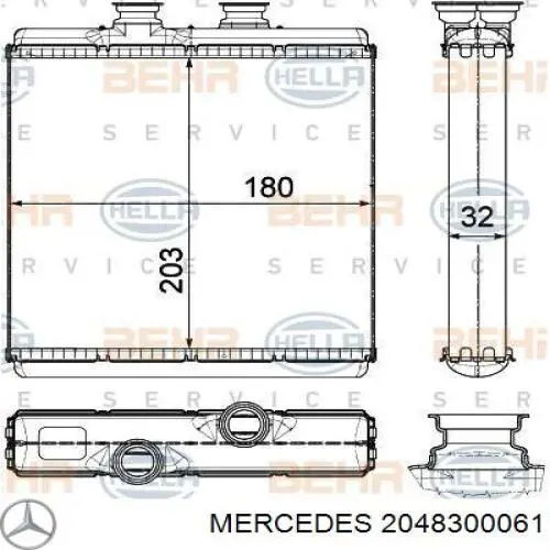 Comprar 2048300061 Mercedes Radiador calefacción