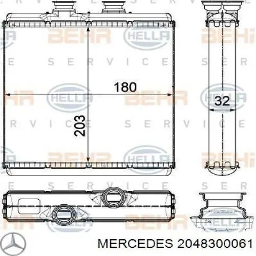 2048300061 Mercedes radiador de calefacción