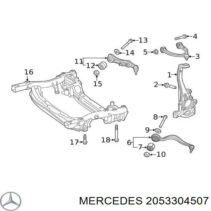 2053304507 Mercedes barra oscilante, suspensión de ruedas delantera, inferior izquierda/derecha