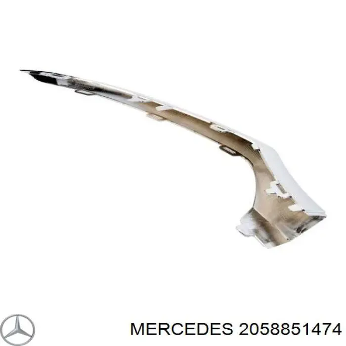 2058851474 Mercedes moldura de parachoques delantero derecho