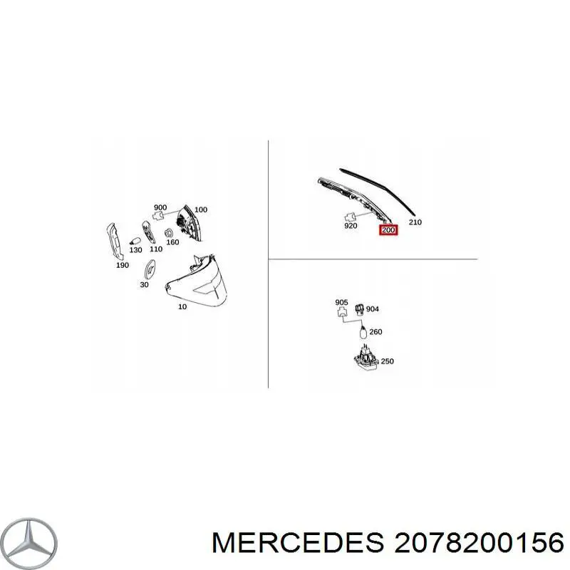 2078200156 Mercedes lampara de luz de freno adicional