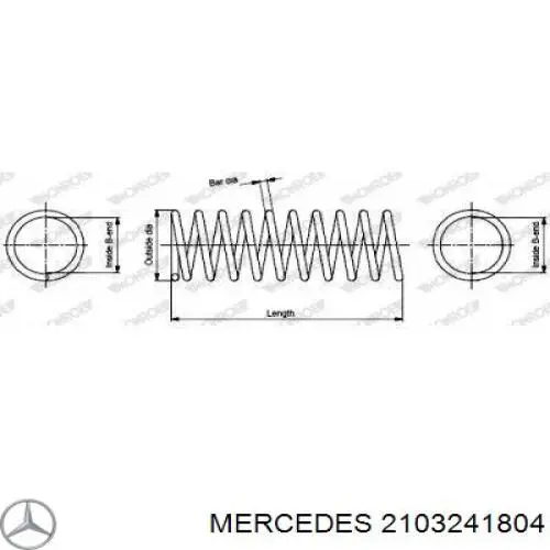 2103241804 Mercedes muelle de suspensión eje trasero