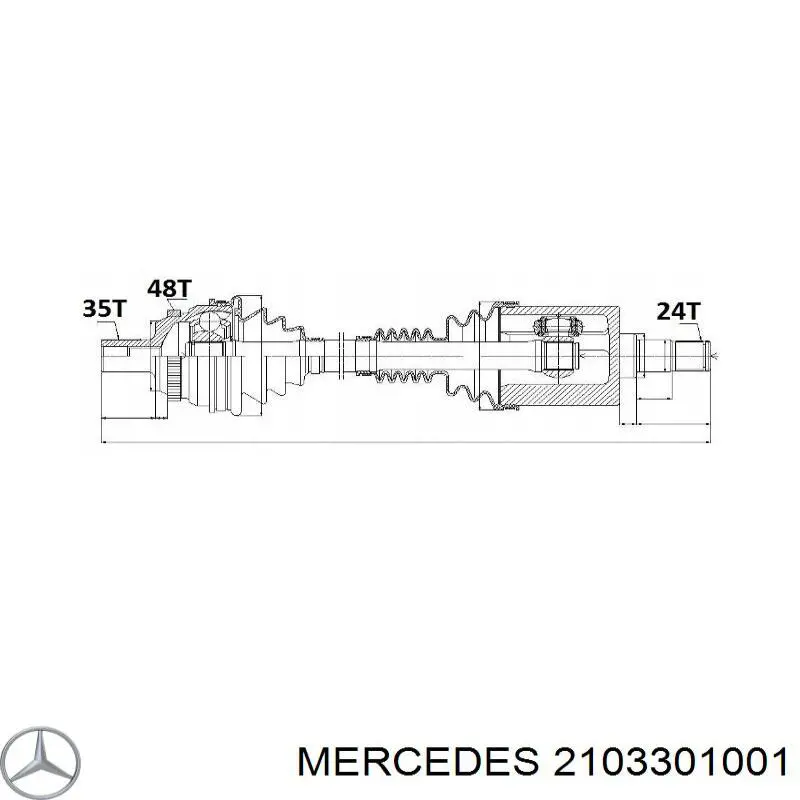 Semieje delantero derecho Mercedes 2103301001 precio, desde 125,33 EUR