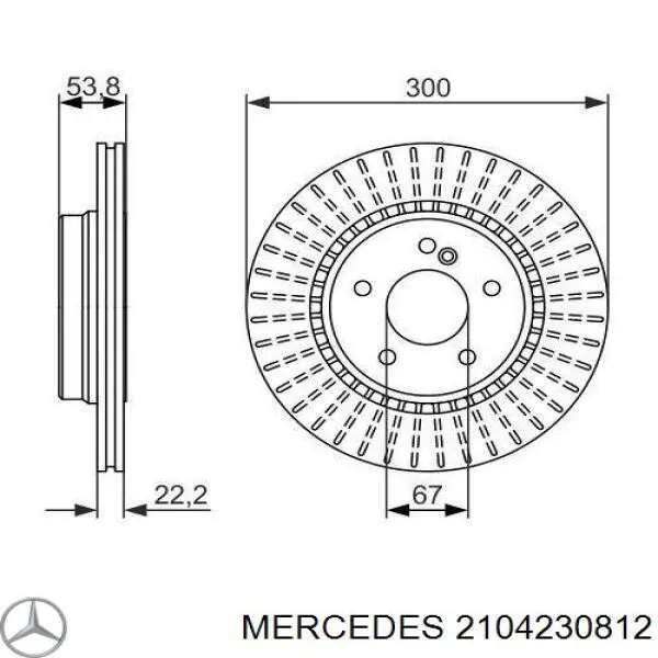 2104230812 Mercedes disco de freno trasero