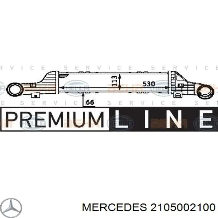 2105002100 Mercedes radiador de aire de admisión