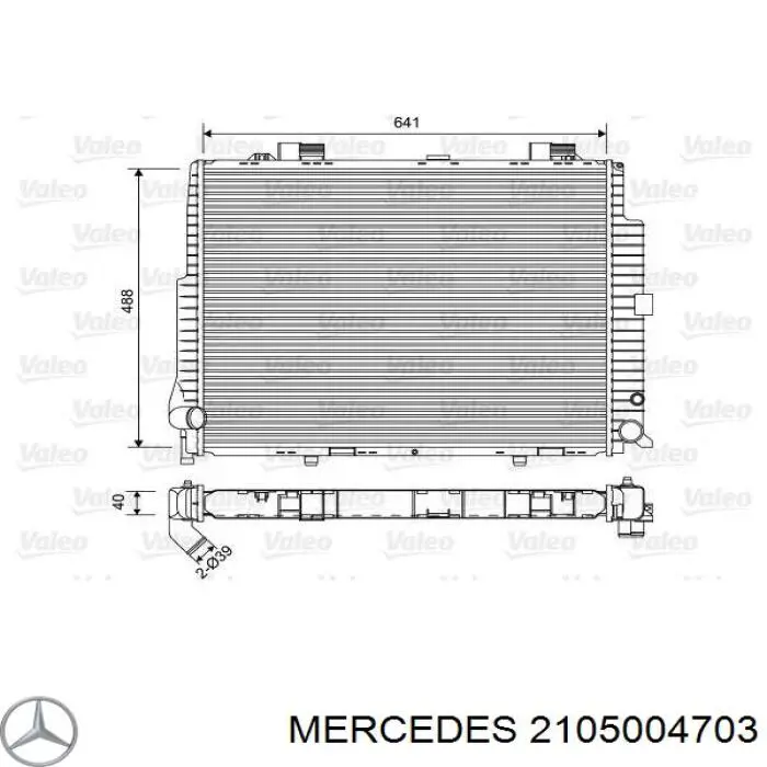 2105004703 Mercedes radiador