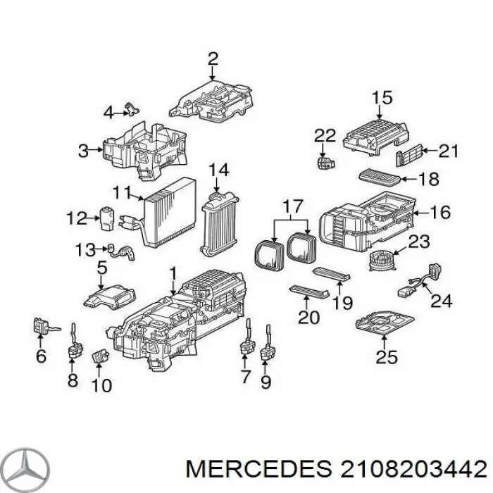 2108203442 Mercedes motor eléctrico, ventilador habitáculo