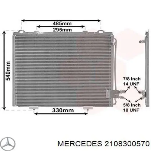 2108300570 Mercedes condensador aire acondicionado