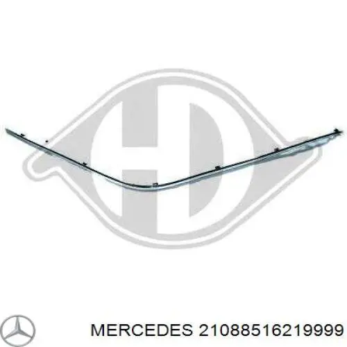 21088516219999 Mercedes listón embellecedor/protector, parachoques delantero derecho