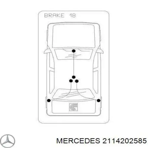 2114202585 Mercedes cable de freno de mano trasero izquierdo