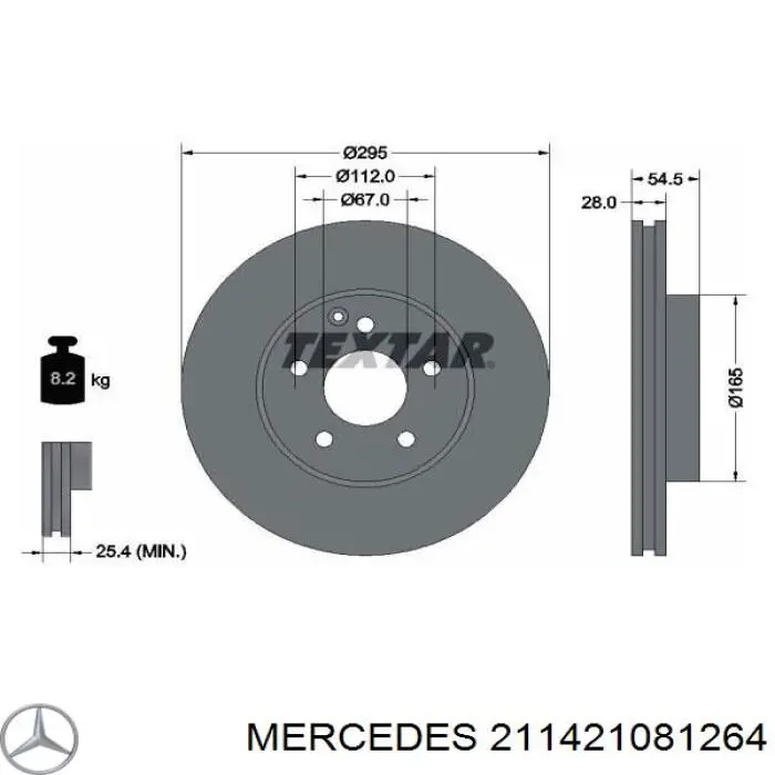Frenos delanteros Mercedes 211421081264 precio, desde 39,26 EUR