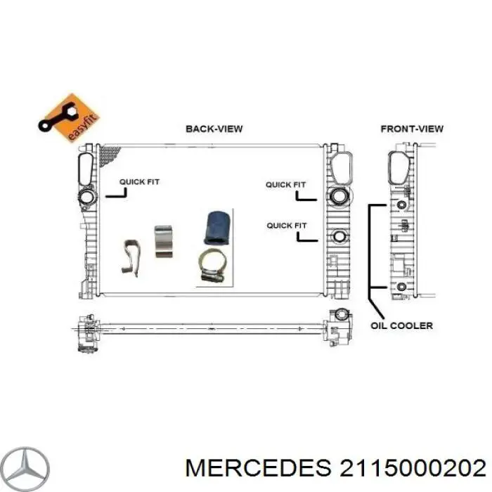 2115000202 Mercedes radiador