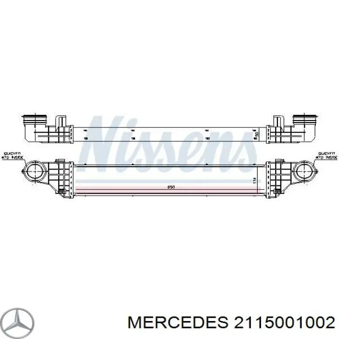 Radiador de aire de admisión Mercedes 2115001002 precio, desde 65,62 EUR