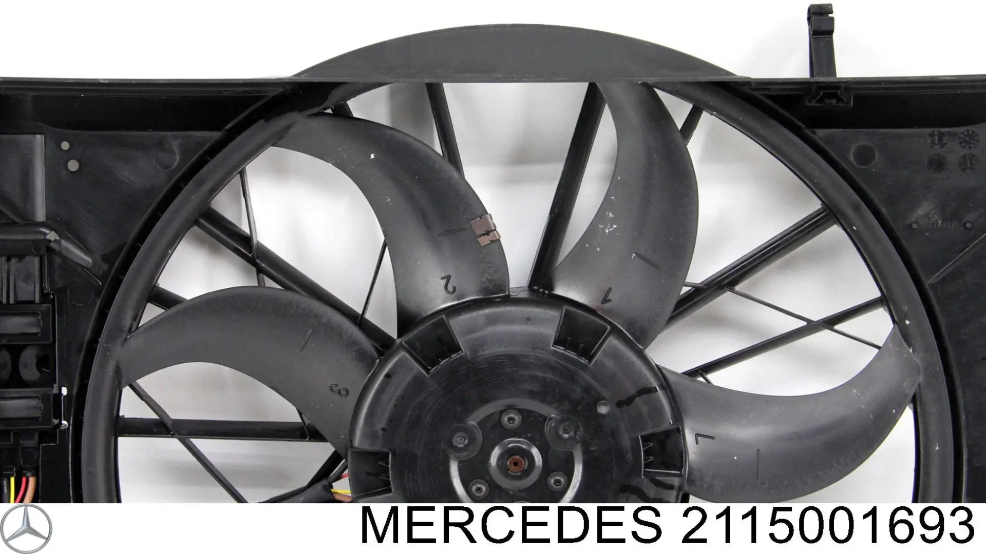 2115001693 Mercedes ventilador (rodete +motor refrigeración del motor con electromotor derecho)