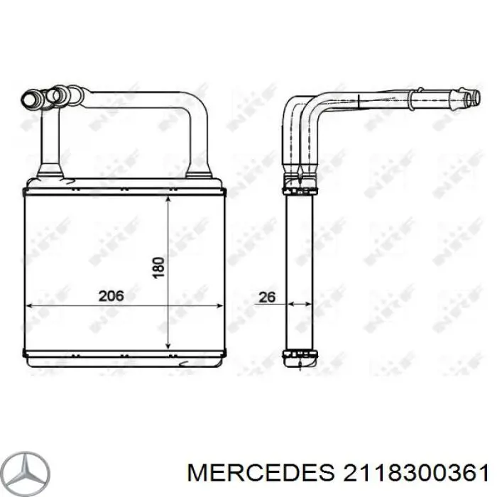 2118300361 Mercedes radiador calefacción