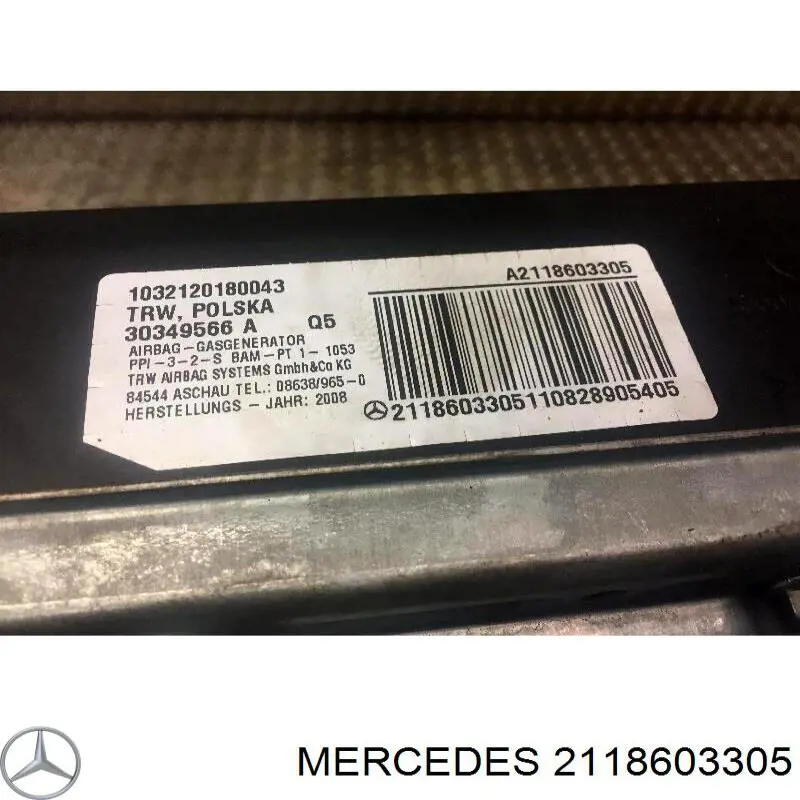 2118603305 Mercedes airbag para pasajero