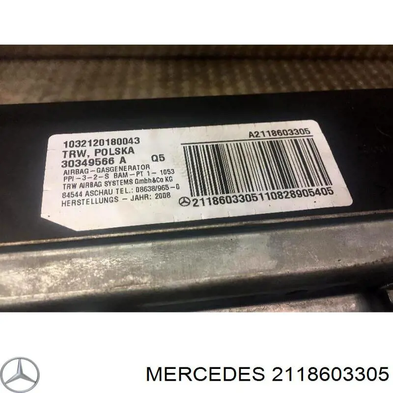 2118603305 Mercedes airbag en el lado del acompañante