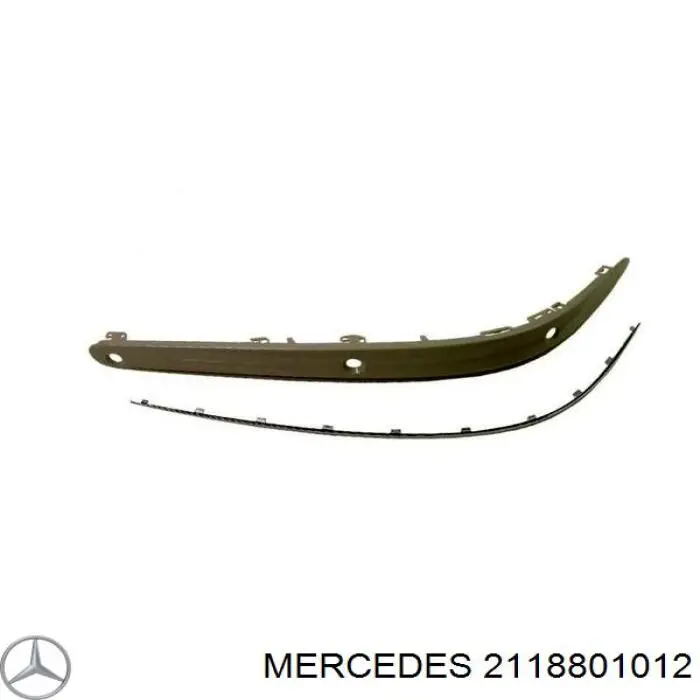 2118801012 Mercedes moldura de parachoques delantero derecho