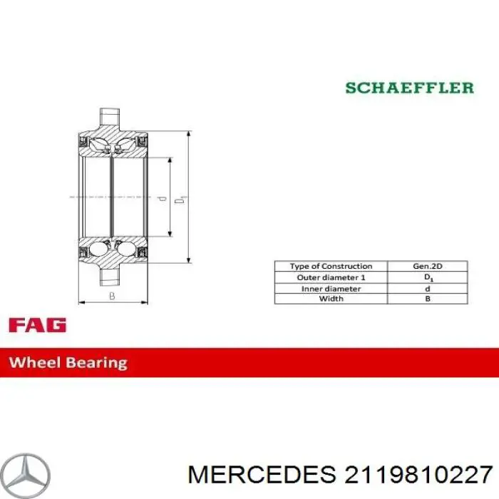 Comprar 2119810227 Mercedes Cojinete de rueda trasero