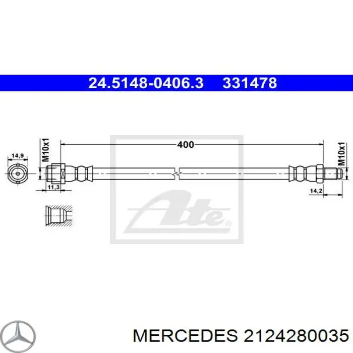 212 428 00 35 Mercedes latiguillo de freno delantero