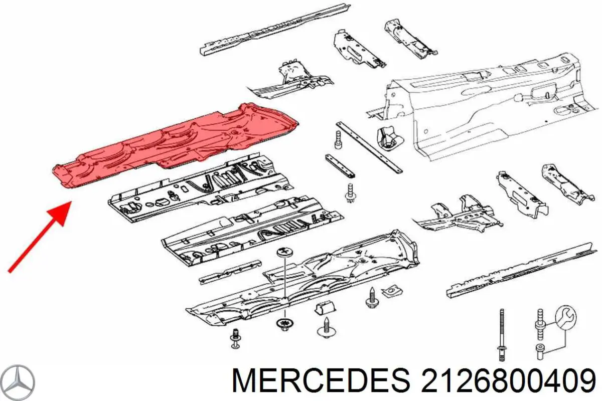 Revestimiento de los bajos, derecho Mercedes E (W212)