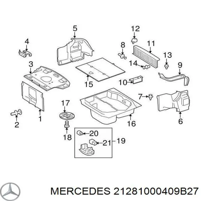 2128100040 Mercedes gancho para bolsa de equipaje