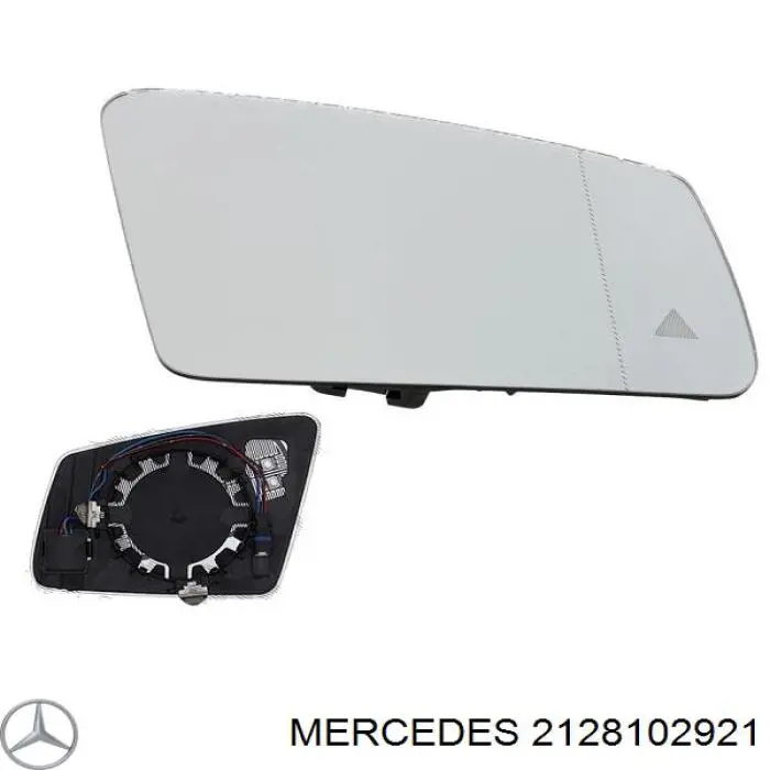 2128102921 Mercedes cristal de espejo retrovisor exterior derecho