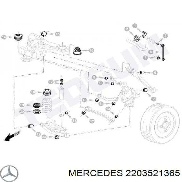 Silentblock del subchasis trasero Mercedes 2203521365 precio, desde 12,21 EUR