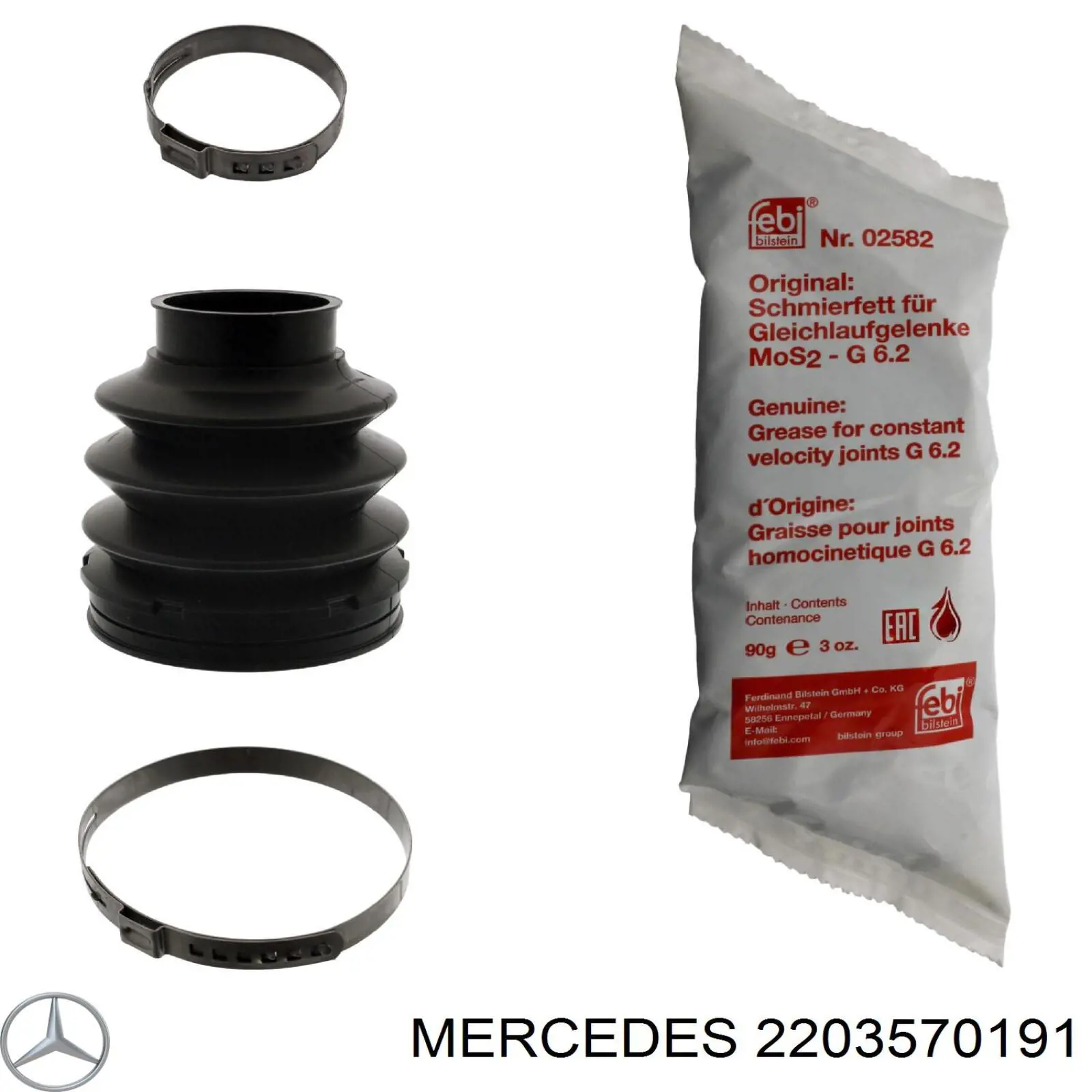 2203570191 Mercedes fuelle, árbol de transmisión trasero interior