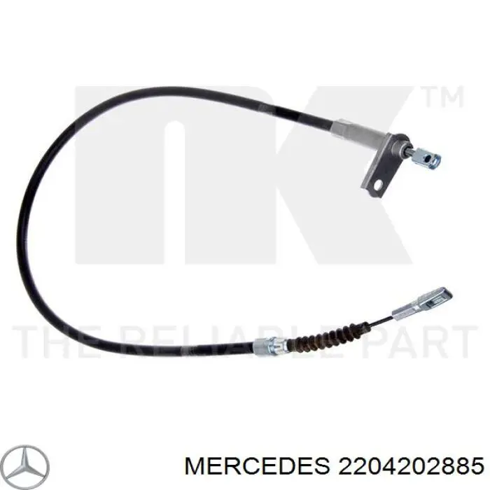 2204202885 Mercedes cable de freno de mano trasero derecho