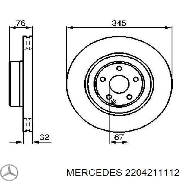2204211112 Mercedes disco de freno delantero