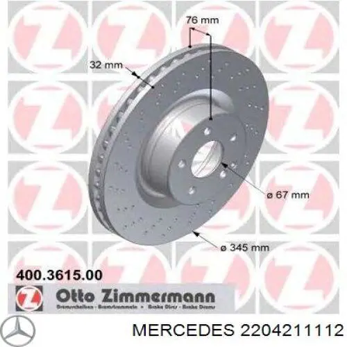 Frenos delanteros Mercedes 2204211112 precio, desde 87,89 EUR