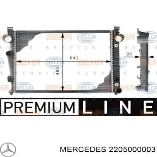 2205000003 Mercedes radiador