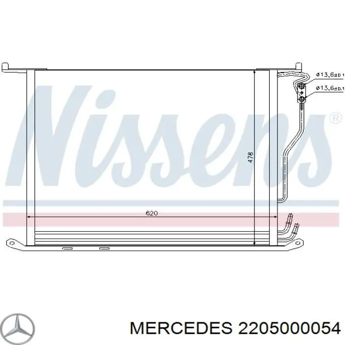 2205000054 Mercedes condensador aire acondicionado